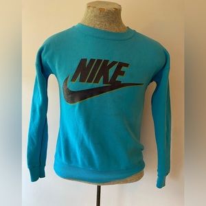 80’s Vintage mixed blend Blue Nike Sweatshirt with logo on front. Rare find. Med